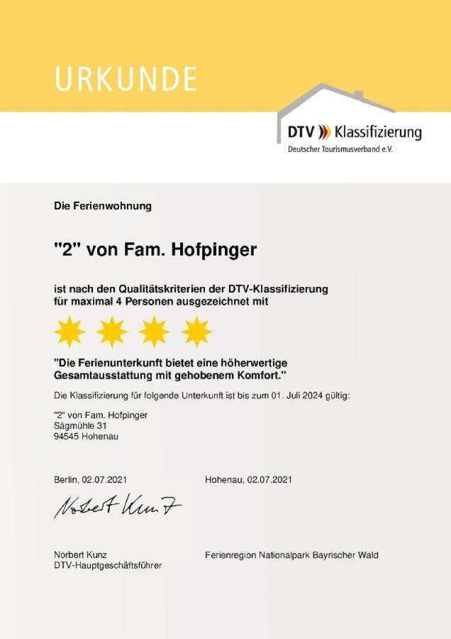Ferienwohnung Hopfinger Hohenau Exterior foto